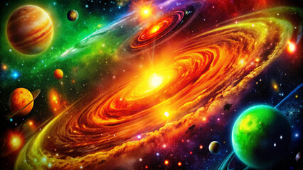 Obraz premium Space background, space with stars and galaxies, AI generation