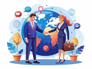 Professional Business Handshake Vector Illustration for Corporate Success