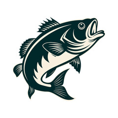 Bass fish vector isolated illustration design