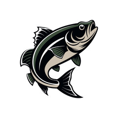 Bass fish vector isolated illustration design
