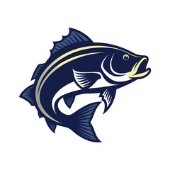 Bass fish vector isolated illustration design