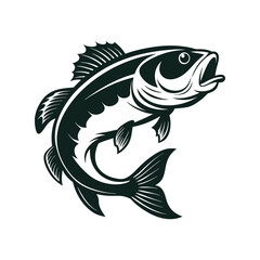 Bass fish vector isolated illustration design