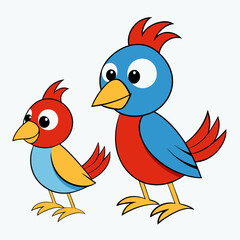 Two birds small illustration art vector