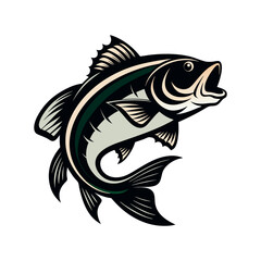 Bass fish vector isolated illustration design