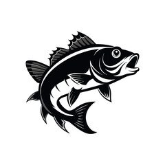 Bass fish vector isolated illustration design