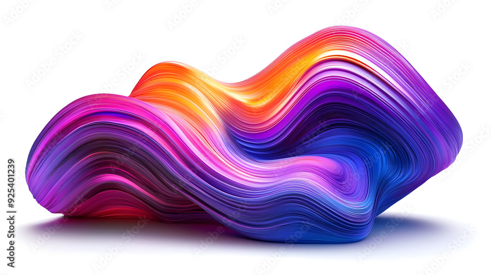Poster a vibrant, flowing abstract design with smooth curves and gradients of color.