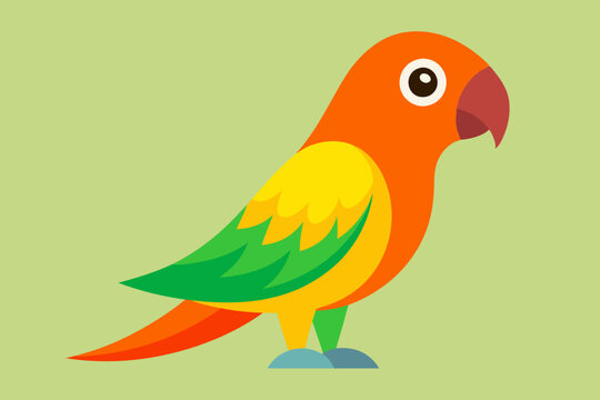 recommend clip art: Sun conure bird vector art illustration