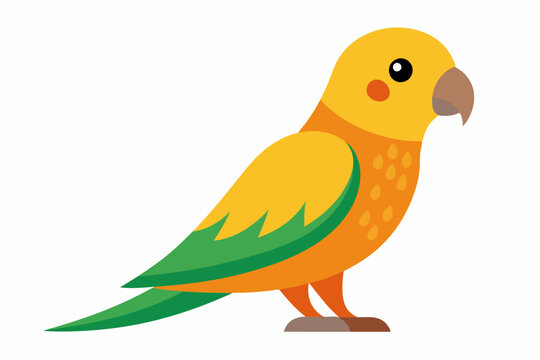 recommend clip art: Sun conure bird vector art illustration