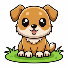 A dog sitting art vector illustration