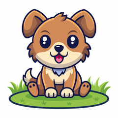 A dog sitting art vector illustration