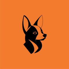Modern abstract dog vector logo