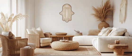 Hamsa Hand Bohemian Home Judaism, Islam Religion Spiritual Symbol