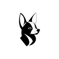 Modern abstract dog vector logo