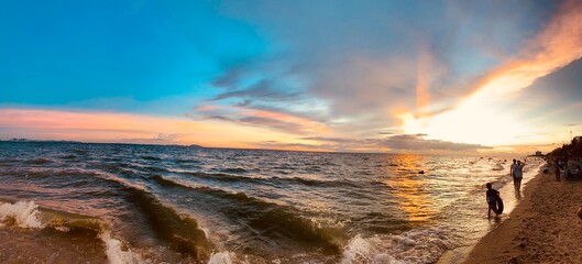 sunset over the mountains