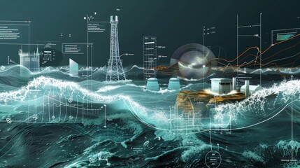 Complex Data Visualization of Microwave Signal Transmission in Urban Environments - Scientific Illustration