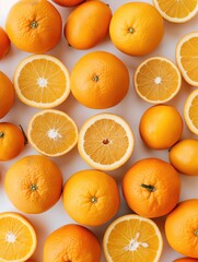 Composição minimalista com laranja e suas folhas, ideal para designs de alimentos e bebidas