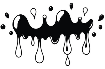 Water drops and splash silhouette collection in simple doodle style. Set different liquid shapes and silhouette. 