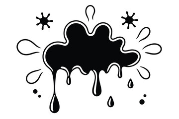 Water drops and splash silhouette collection in simple doodle style. Set different liquid shapes and silhouette. 