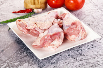 Raw turkey shoulder wing for cooking