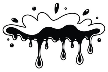 Water drops and splash silhouette collection in simple doodle style. Set different liquid shapes and silhouette. 