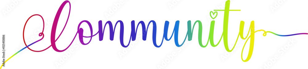Fototapete community vector rainbow gradient typography banner, community gradient text vector