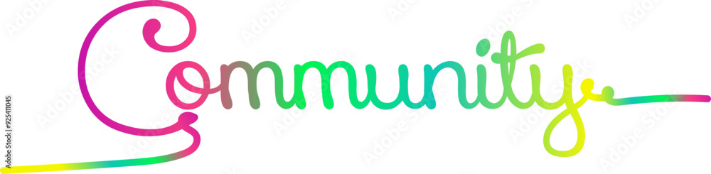 Fototapete community vector rainbow gradient typography banner, community gradient text vector