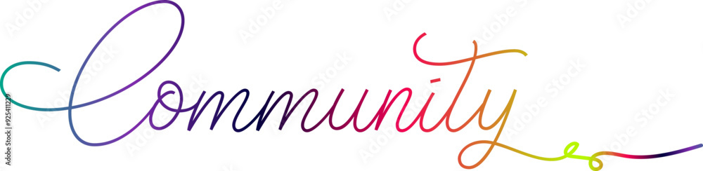 Fototapete community vector rainbow gradient typography banner, community gradient text vector