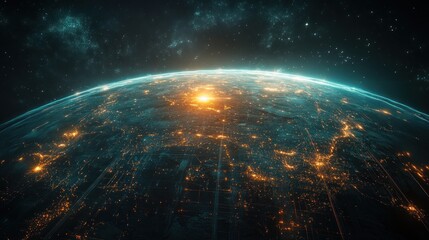 Obraz premium Earth at Night, Global Network