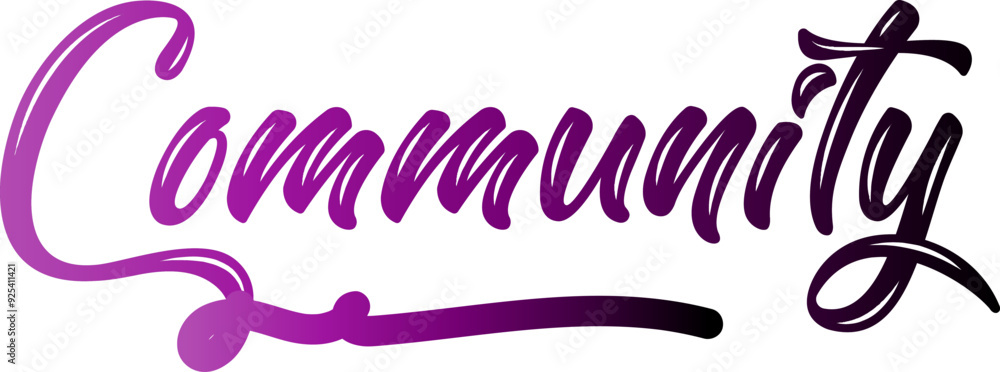 Fototapete community vector rainbow gradient typography banner, community gradient text vector