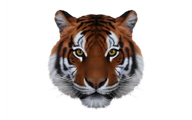 Obraz premium Elegant Tiger Head Silhouette in Black and White Simple Background