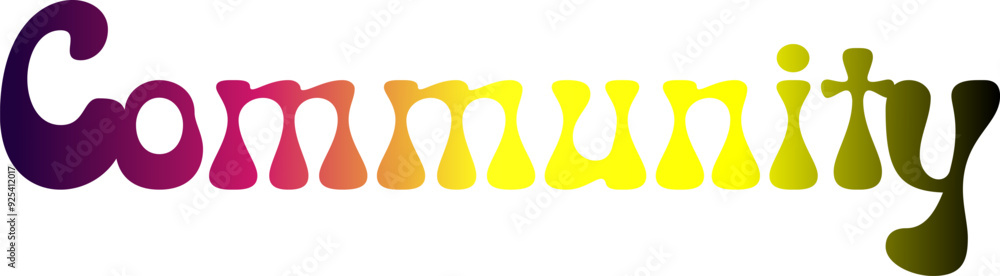 Fototapete COMMUNITY vector rainbow gradient typography banner, COMMUNITY  gradient text vector