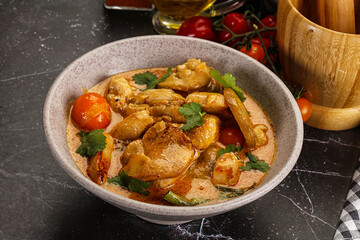 Thai Tom yum soup with chicken