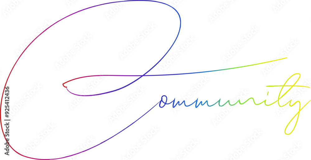 Fototapete community vector rainbow gradient typography banner, community gradient text vector