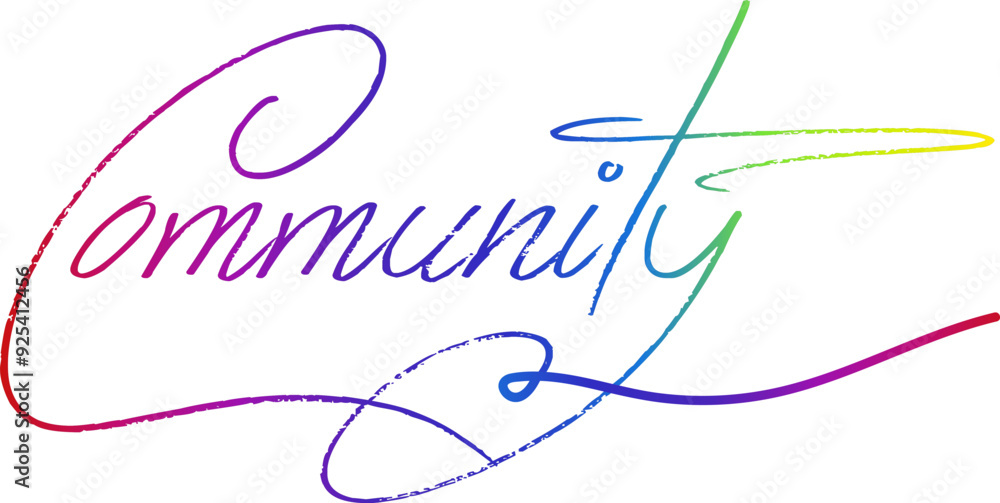 Fototapete community vector rainbow gradient typography banner, community gradient text vector