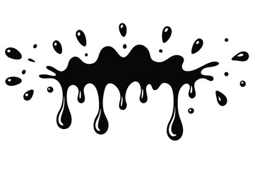 Water drops and splash silhouette collection in simple doodle style. Set different liquid shapes and silhouette. 