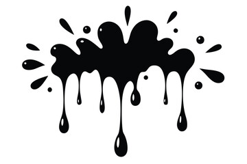 Water drops and splash silhouette collection in simple doodle style. Set different liquid shapes and silhouette. 