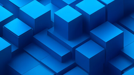 Abstract 3D Blue Geometric Shapes.