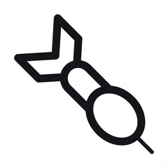 Dart, Target, Sport, Pixel Perfect, Outline Icon.Darts icon on transparent background