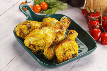 Roasted Chicken leg drumsticks with curry sauce