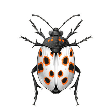 spotted beetle insect on white background clip art preview