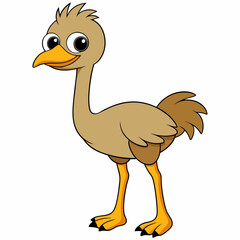 Cute Ostrichart vector illustration