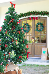 The Christmas tree is decorated with small toys and balls to brighten up the Christmas season and the Christmas tree is always green in every season. It represents the eternity of the Lord Jesus.