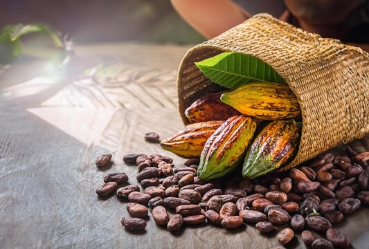 industrie du cacao, f&egrave;ves et cabosses