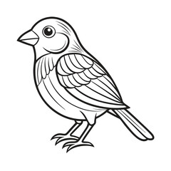 Obraz premium A black and white drawing of a finch bird 02