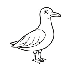 Obraz premium A black and white drawing of a seagull bird 02
