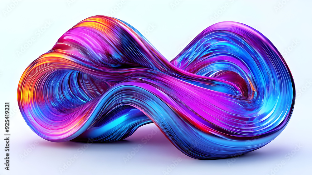 Poster abstract 3d rendered shape with a smooth, glossy surface.