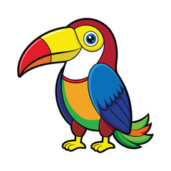 A black and white drawing of a toucan bird 02