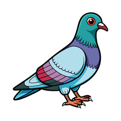 A colorful drawing of a Pigeon bird