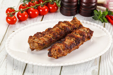 Chicken kebab minced meat and spices