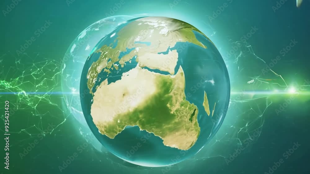 Poster globe highlighting renewable energy concepts for world environment day generative ai